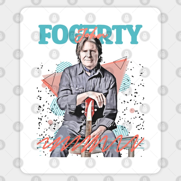 John Fogerty Fan Art Retro Design // Vintage Magnet by Nandin Putri